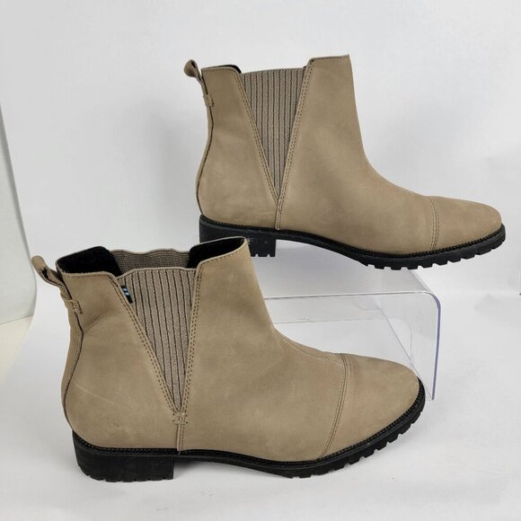 TOMS Womend 12‎ Cleo Water Resistant Leather Suede Chelsea Casual Ankle Boot - Picture 1 of 10